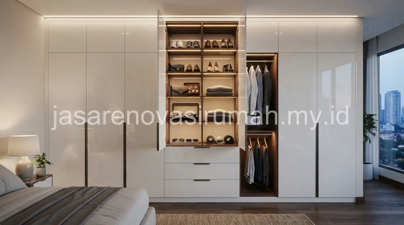 Custom wardrobe desain interior Jakarta Barat