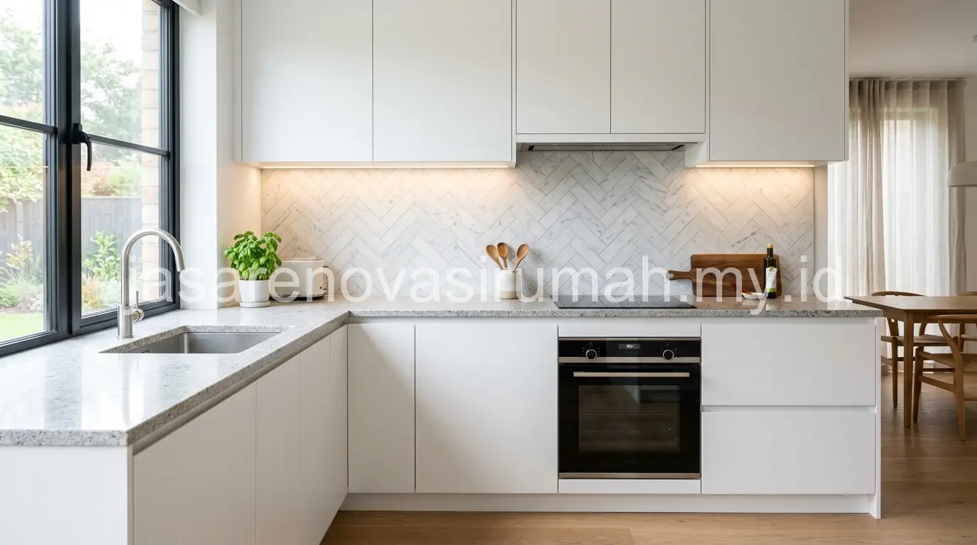 Furniture custom HPL untuk dapur minimalis di Malang