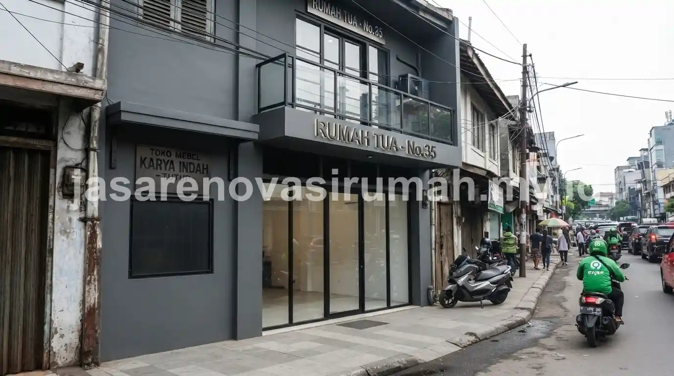 Fasad ruko sebelum dan sesudah renovasi