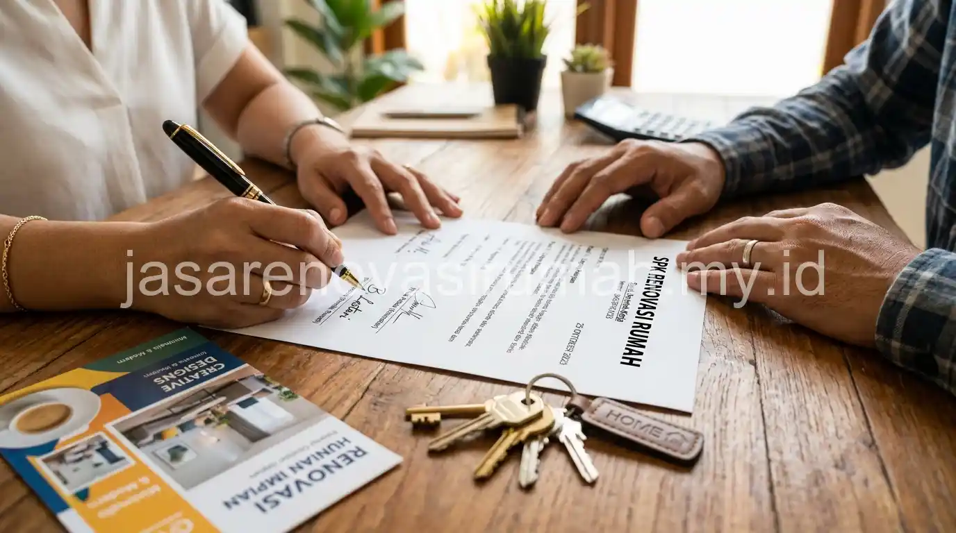 Penandatanganan surat perjanjian kerja renovasi rumah